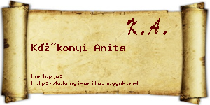 Kákonyi Anita névjegykártya