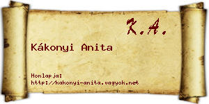 Kákonyi Anita névjegykártya